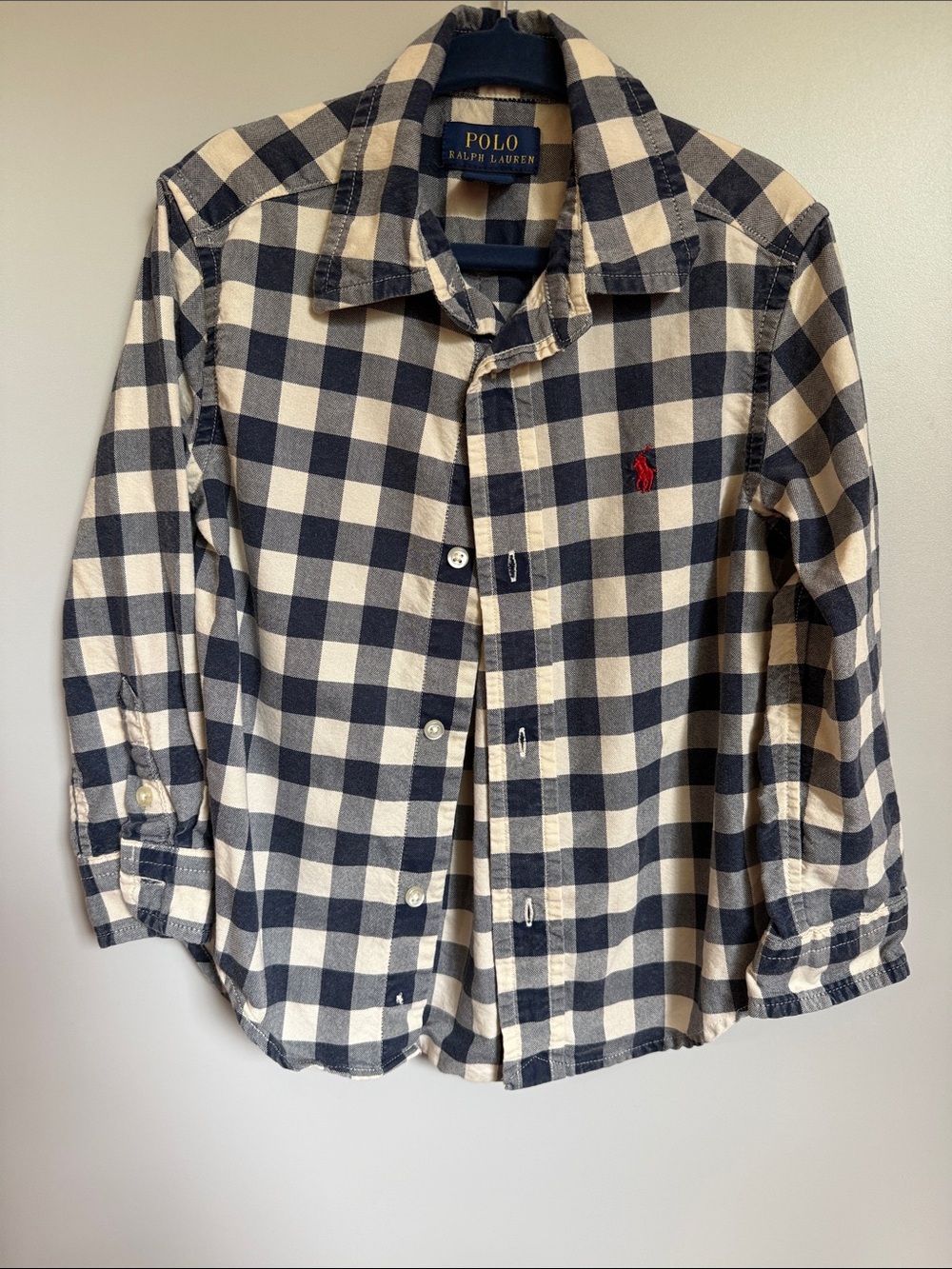 Polo by Ralph Lauren Black & Cream Check Long-Sleeve Button-Down Shirt
